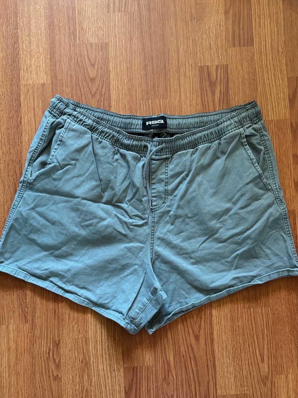 RSQ Men's Sage Green Elastic-Waist Athletic Shorts